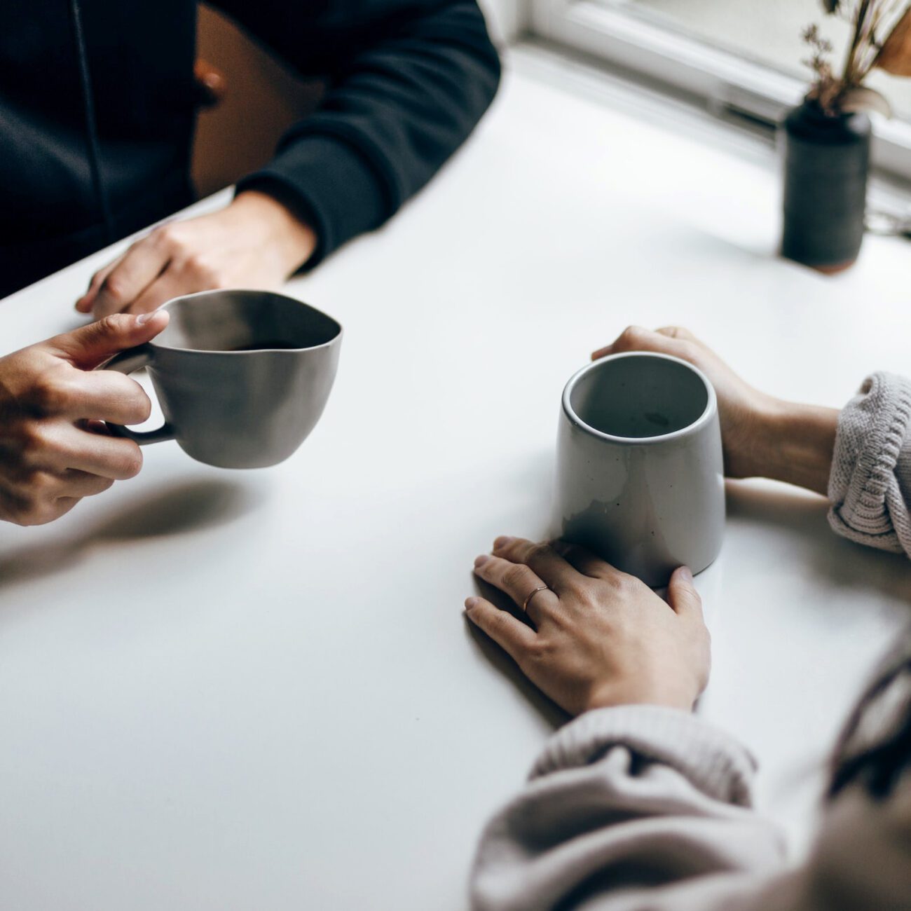 Who's on your personal board? Two people drinking from mugs